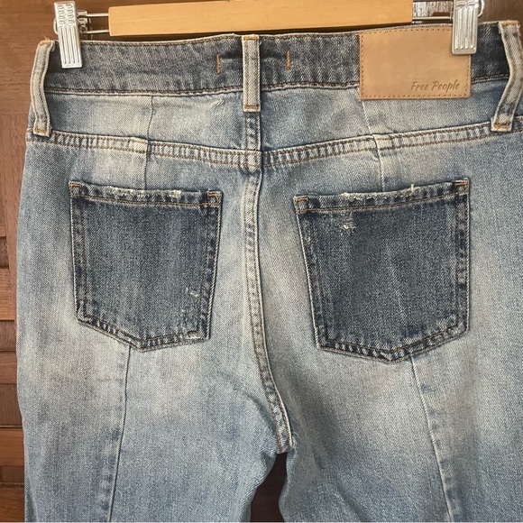 Free People Patchwork High Waist Crop Jeans. NWT. - Picture 3 of 8